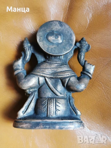 Стара бронзова Ганеша, снимка 3 - Антикварни и старинни предмети - 51401130