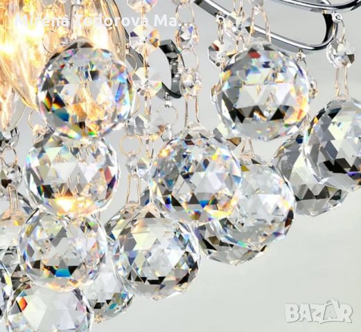 Сферичен кристален полилей, снимка 2 - Лампи за таван - 34313505