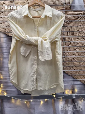 светложълта ЛЕНЕНА риза H&M-> S , снимка 1