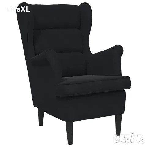vidaXL Фотьойл, черен, кадифе, снимка 1 - Дивани и мека мебел - 56146808