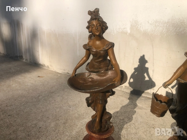 чифт старинни метални фигури, снимка 4 - Антикварни и старинни предмети - 50025113