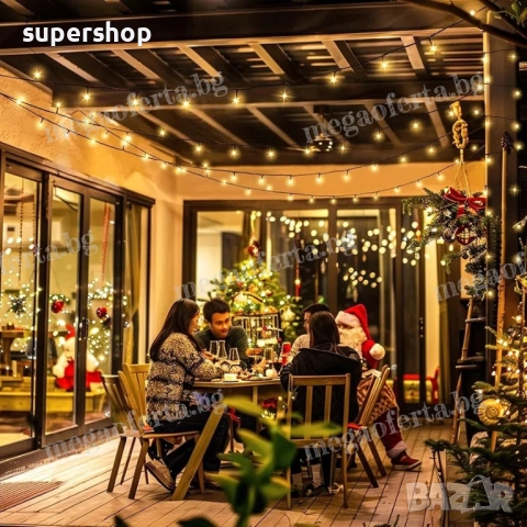 Светещ Коледен Гирлянд 50м. с 250 Диода Топла Светлина Коледна Украса, снимка 3 - Други - 52514054