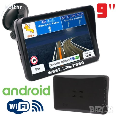 GPS НАВИГАЦИЯ WEST ROAD WR-A9100SS, 9 ИНЧА, QUAD CORE, 1 GB RAM, ANDROID, WI-FI, ВГРАДЕН СЕННИК, снимка 3 - WEST ROAD - 41318837