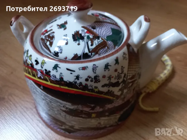 Порцеланов чайник за запарване на чай , снимка 3 - Прибори за хранене, готвене и сервиране - 48315304