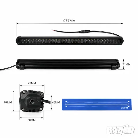 LED бар 360W 10-48V с размер 971 x 78 x 58 mm, снимка 3 - Аксесоари и консумативи - 55871030