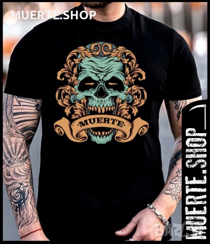Черна тениска с щампа VICTORIAN SKULL, снимка 1 - Тениски - 40952178