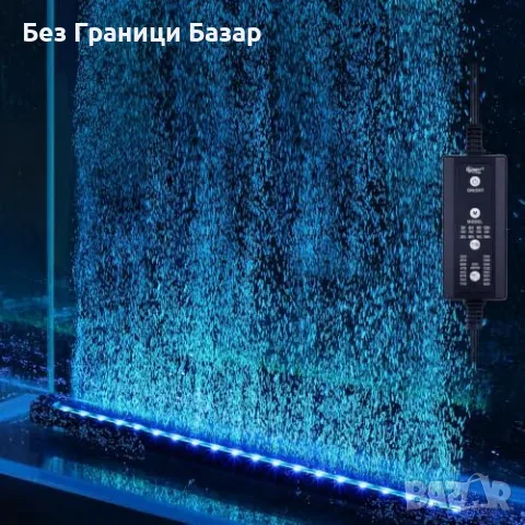 Нов hygger LED аератор за аквариум въздушна стена мехурчета RGB светлина таймер