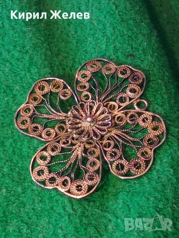 СРЕБЪРНА ЧЕТИРИЛИСТНА ДЕТЕЛИНА МЕДАЛЬОН ВИСОКА ПРОБА ФИЛИГРАННО СРЕБРО СТАРА РЪЧНА ИЗРАБОТКА 38449, снимка 2 - Антикварни и старинни предмети - 41388982