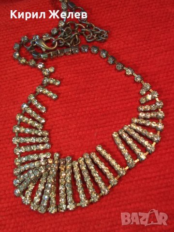 ПОСРЕБРЕНА ВИНТИДЖ АРТ КРИСТАЛНА ОГЪРЛИЦА КОЛИЕ 4374, снимка 2 - Колиета, медальони, синджири - 37072392