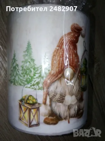 Декоративна Коледна свещ, снимка 5 - Декорация за дома - 48309315