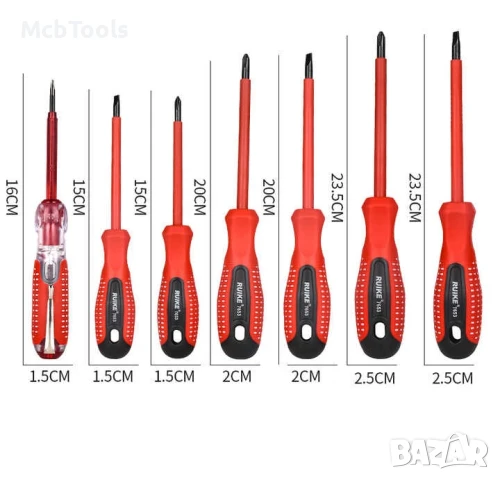 Отвертки електричарски 7бр комплект - T587, снимка 2 - Отвертки - 50798819