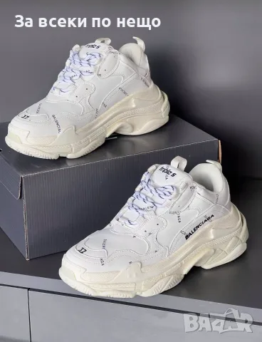 Triple S All-Over Logo White Унисекс👟Мъжки Бели Маратонки👟Дамски Спортни Обувки Код SEM-451, снимка 3 - Маратонки - 55871367