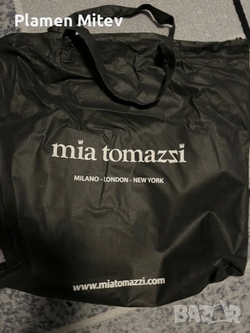 Дамска чанта Mia Tomazzi естествена кожа черен цвят, снимка 7 - Чанти - 53374181