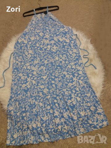 Дълга рокля- синя на бели цветя  - ХЛ/2ХЛ/3ХЛ размер , снимка 4 - Рокли - 42266633