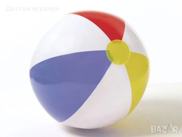 Надуваема топка Intex 61см Glossy Panel, PVC, цветна, за плаж и басейн, снимка 2 - Надуваеми играчки - 49981833