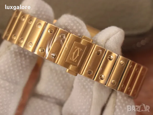 Унисекс часовник Cartier Santos de Cartier Gold с автоматичен механизъм, снимка 9 - Мъжки - 47310450