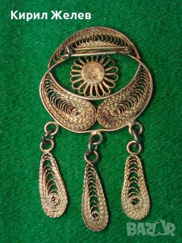 РЕТРО ФИЛИГРАННА СРЕБЪРНА БРОШКА с ГРАНУЛАЦИЯ МАЙСТОРСКА ЮВЕЛИРНА РАБОТА СРЕБРО 950 ПРОБА 5090, снимка 4 - Антикварни и старинни предмети - 30330459