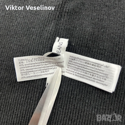 Оригинална Calvin Klein Beanie Черна Шапка CK Вълна Кашмир, снимка 6 - Шапки - 51766791