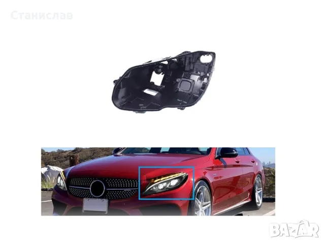 Лява основа (корпус) за фар за Mercedes C-Class W205 (2014-2018)