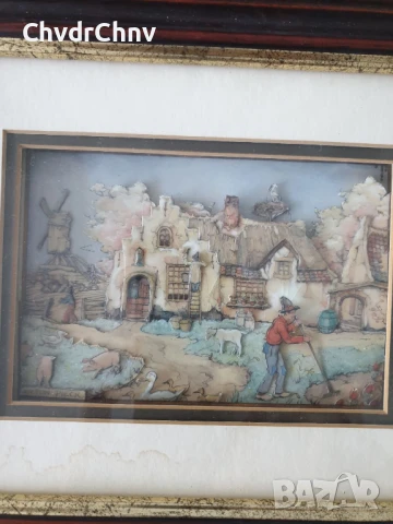 Anton Pieck 3D картина/2бр детски релефни картини/дървена рамка 30x24см, снимка 3 - Картини - 51054994