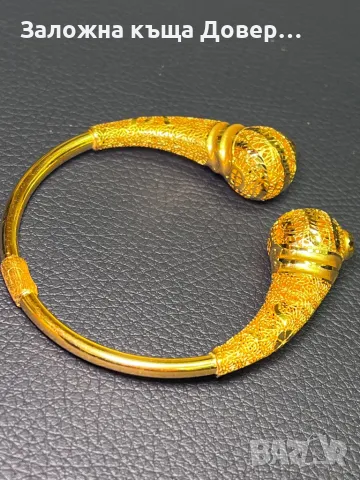 Златна гривна белезник grivna zlaten 14 k 585 gold, снимка 7 - Гривни - 48789938