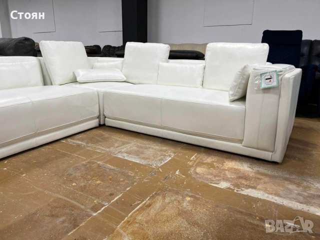 Бял кожен ъглов диван "Odyssey" - естествена кожа, снимка 4 - Дивани и мека мебел - 39944562