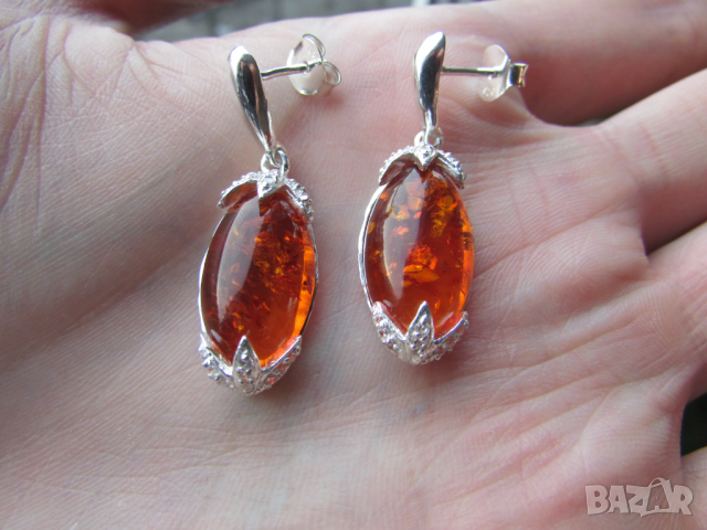 Обеци с кехлиба 6.7гр. подходящи за подарък, снимка 3 - Обеци - 44597097