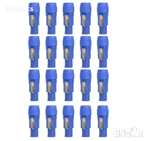 Powercon Connector Пауъркон конектор 3 пинов сив и син 3 PIN AC, снимка 3 - Други - 44300593