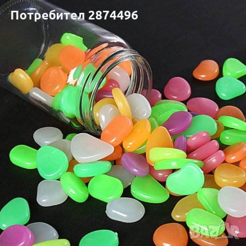 3146 Светещи декоративни градински камъни 100бр, снимка 2 - Градински мебели, декорация  - 35713682