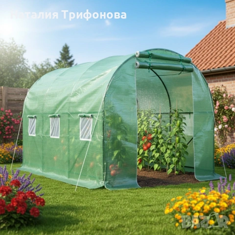 Резервно покривало за оранжерия 3x2x2м – Армирано UV , с цип и прозорци (без рамка), снимка 2 - Други - 53401370