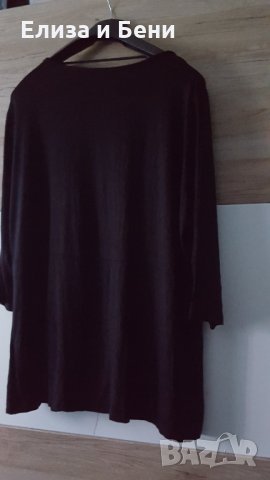 Макси размер черна блуза с ефектно деклоте 3ХЛ