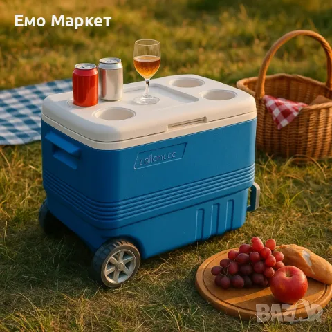 Хладилна кутия Atlantic 45L, пасивна, с табла/с колела