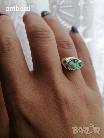 Страхотен сребърен пръстен със седеф - модел КR1022, снимка 5 - Пръстени - 53732165