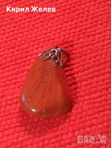 СКЪПОЦЕНЕН АРТ-ДЕКО ПЕНДАНТ ЧЕРВЕН КОРАЛ СТАР МЕДАЛЬОН 26665, снимка 6 - Колиета, медальони, синджири - 34806289