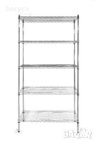 Стелаж за съхранение - 5 рафта, хромирано покритие