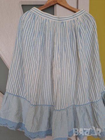 Лятна разкроена пола в бяло и синьо, снимка 2 - Поли - 41578530