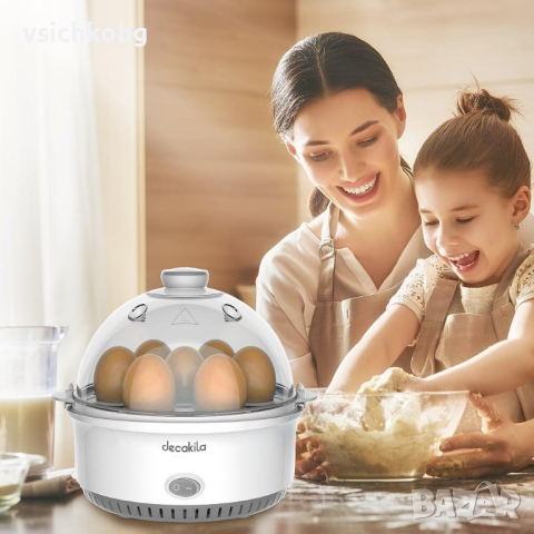 ЯйцеваркаDECAKILA KEEG001W,  350 W, Уред за варене на яйца, Капацитет до 7 яйца, 3 нива на варене, снимка 1