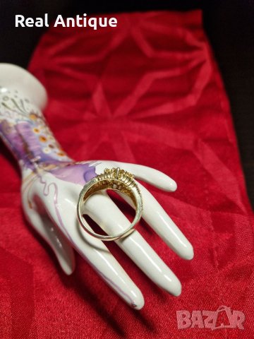 Уникален антикварен сребърен позлатен пръстен с цитрин- 6.56 грама- 925 проба , снимка 8 - Пръстени - 40788836