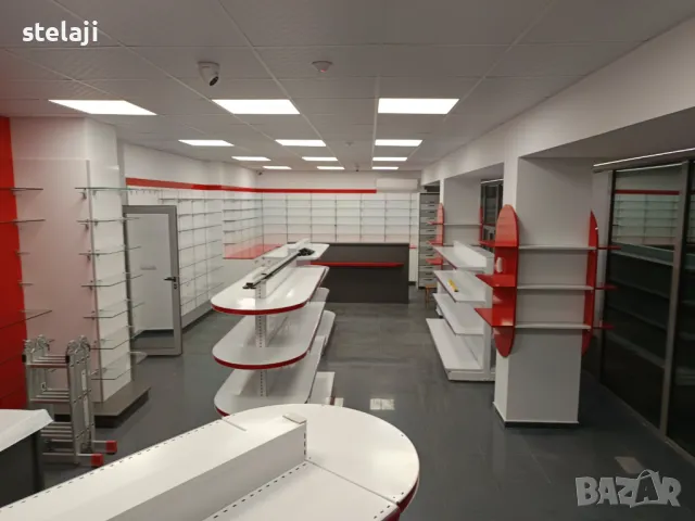 Островен стелаж за аптека, книжарница, зоомагазин, детски магазин и др, снимка 6 - Стелажи и щандове - 48751159