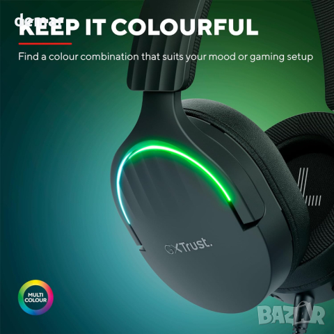 Trust Gaming GXT 490 Fayzo 7.1 USB геймърски слушалки, 2 м кабел, RGB, снимка 4 - Слушалки и портативни колонки - 44517204