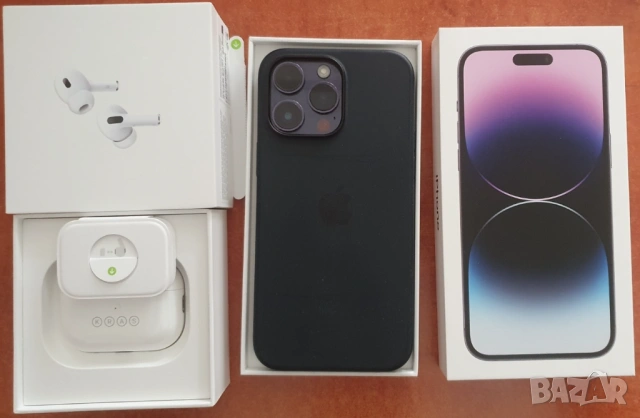 перфектен iPhone 14 Pro Max Black 256GB 89% с оригинални слушалки и калъф, снимка 2 - Apple iPhone - 53205096