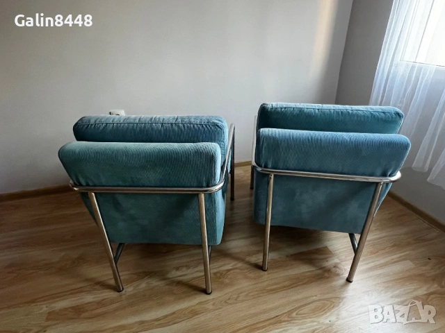 Дизайнерски ретро фотьойли от Холандия - метална конструкция, снимка 8 - Дивани и мека мебел - 53861302