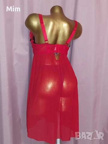 Janina 100 D Червена ефирна нощница , снимка 6 - Корсети, бюстиета, топове - 52544172