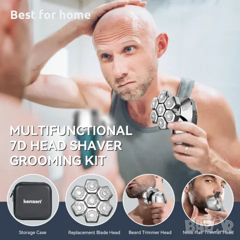 Електрическа самобръсначка с тример за коса за брада и нос, снимка 6 - Машинки за подстригване - 49466474