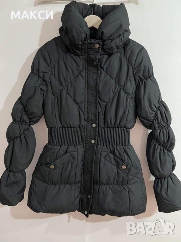 Марково модерно дълго яке с мека топла подплата в черно