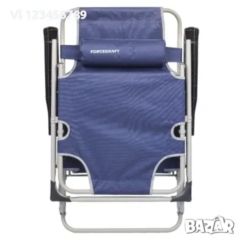 Сгъваем Усилен Шезлонг с подлакътник и възглавница, снимка 3 - Къмпинг мебели - 50822948