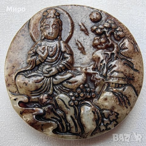 БУДА ?? РЕЛИГИЯ ЕСТЕСТВЕН НЕФРИТ АЗИЯ ТАЛИСМАН АМУЛЕТ 