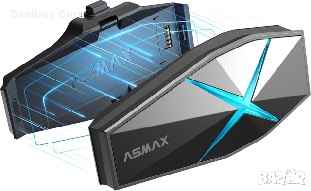 ASMAX F1 3-режимна интерком за мотоциклетна каска за 10 ездачи, офлайн гласово управление с Bluetoot