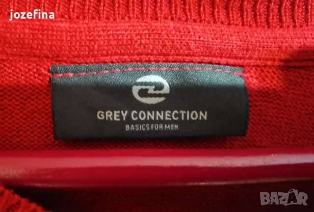 Червен мъжки пуловер, снимка 4 - Пуловери - 49946220