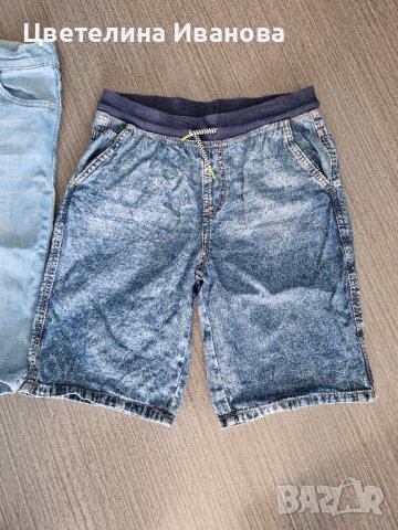 2 броя къси дънкови панталони-12-13 години, снимка 2 - Детски къси панталони - 42415138
